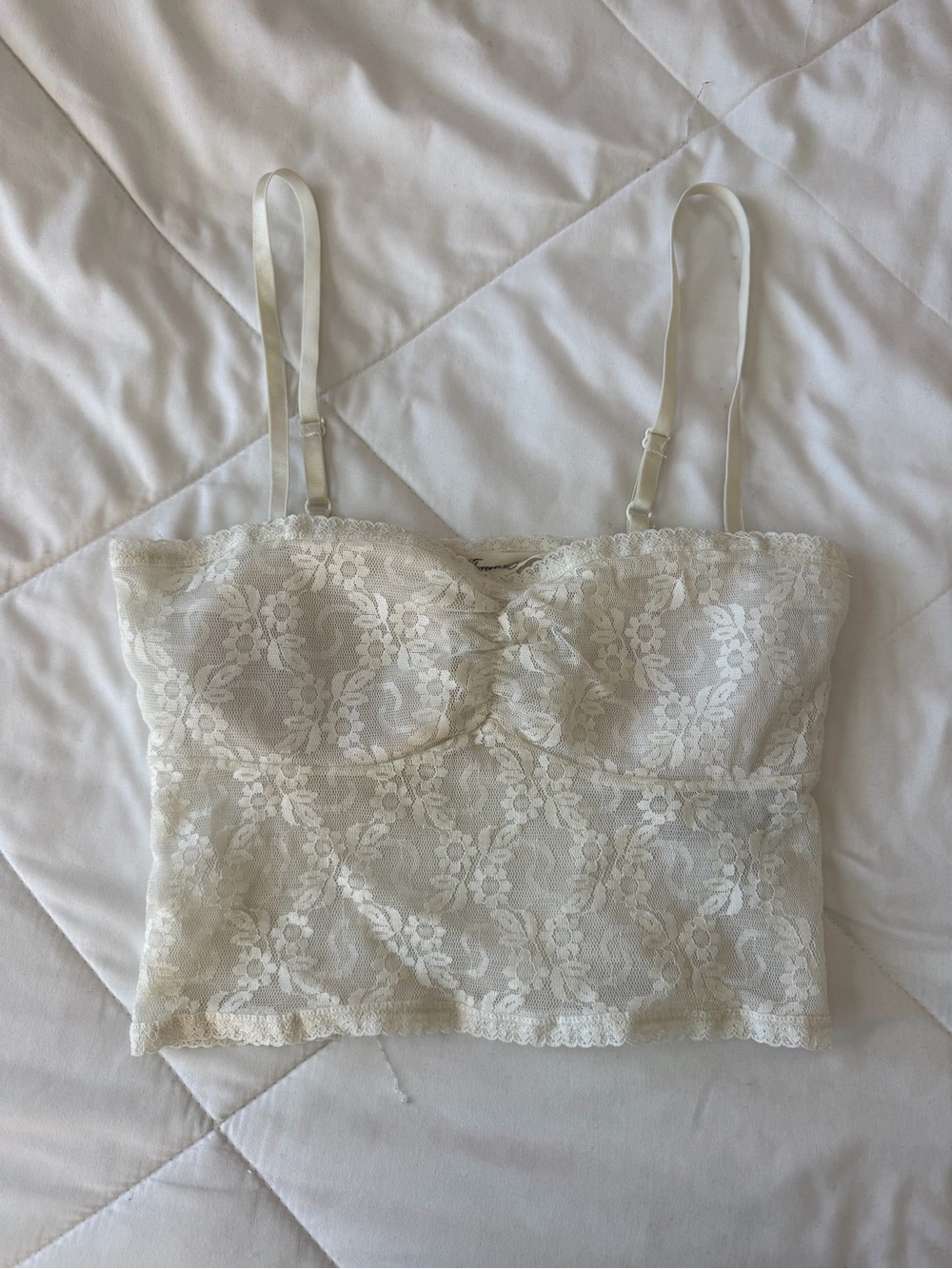 y2k Forever 21 Ivory Lace Bustier Cami